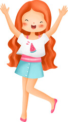 A Girl Wears Summer Outfit