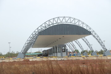 Fototapeta na wymiar A toll station under construction