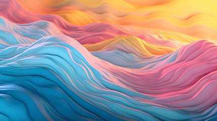 Digital rainbow color mountain wavy curve abstract graphic poster web page PPT background
