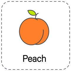 Set of vegetables and fruits with names line icons illustration