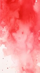 Red watercolor light background natural paper texture abstract watercolur Red pattern splashes aquarelle painting white copy space for banner design, greeting card