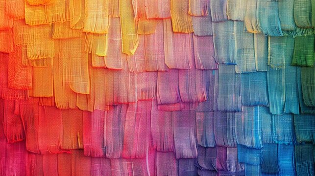 Gradient tapestry woven from abstract threads of chromat