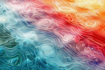 Gradient ripples abstract patterns flowing in a chromati - obrazy, fototapety, plakaty