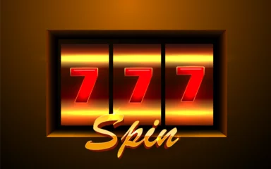 Tuinposter Golden slot machine wins the jackpot. 777 Big win concept. Casino jackpot. © hobbitfoot