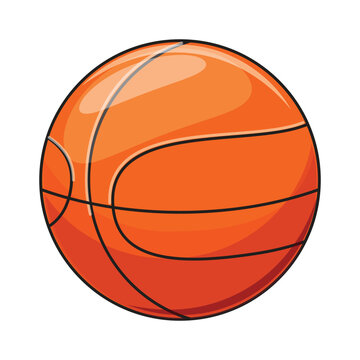 Orange basketball in outline style. Perfect for sports-themed designs and illustrations