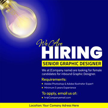 We Are Hiring Minimal Social Media Post Design