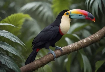 Papier peint photo autocollant rond Toucan toucan bird on a branch