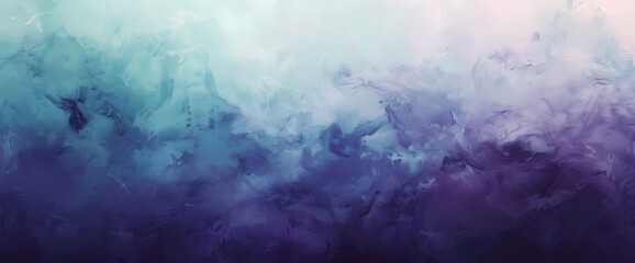 Mint green mist floating amidst a dreamy canvas of deep navy and muted lavender. - obrazy, fototapety, plakaty