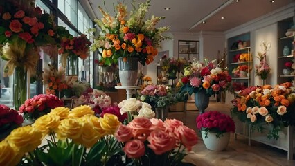 interior of a beautiful flower shop