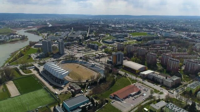 Beautiful Panorama Stadium Stal Rzeszow Aerial View Poland