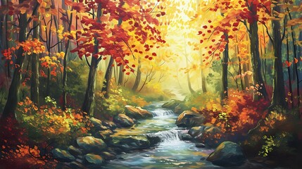 Fall Symphony: Nature's Colorful Overture./n - obrazy, fototapety, plakaty