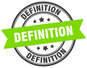 definition stamp. definition label on transparent background. round sign