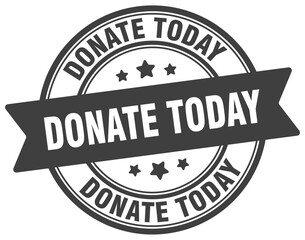 donate today stamp. donate today label on transparent background. round sign
