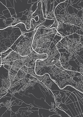 City map Bern, monochrome detailed plan, vector illustration - 779635001