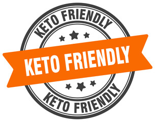 keto friendly stamp. keto friendly label on transparent background. round sign