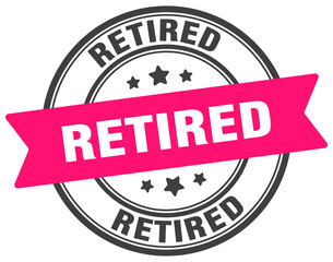 retired stamp. retired label on transparent background. round sign