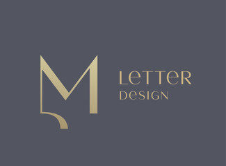 Letter M logo icon design. Classic style luxury monogram.