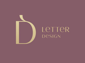 Letter D logo icon design. Classic style luxury monogram.