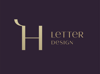 Letter H logo icon design. Classic style luxury monogram.