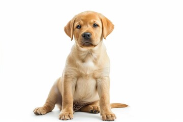 Labrador puppy on white background