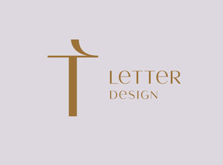 Letter T logo icon design. Classic style luxury monogram.