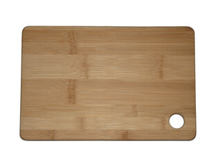 Cutting Board for Products. Wooden. Through hole. On an isolated white background.	