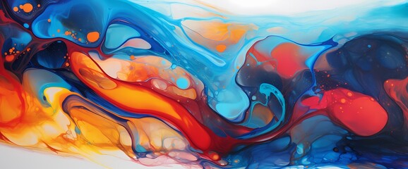 Mesmerizing details of vibrant marble ink forming an abstract masterpiece.
