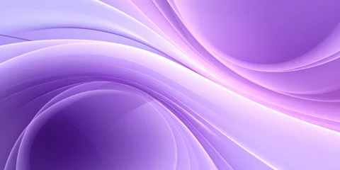 Tuinposter Violet background, smooth white lines, radians swirl round circle pattern backdrop with copy space for design photo or text  © Michael
