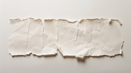 A long piece of white paper with torn edges