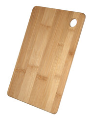 Cutting Board for Products. Wooden. Through hole. On an isolated white background.	