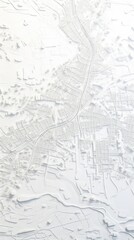 White and white pattern with a White background map lines sigths and pattern with topography sights in a city backdrop