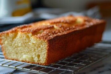 Lemon pound cake loaf cooling