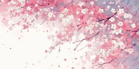 Cherry Blossom Flower Print - Pure White Background