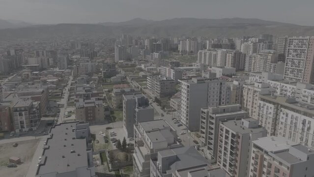 Aerial cityscape of Residential buildings in Didi Dighomi district. Tbilisi, Georgia 2024 april. d-log