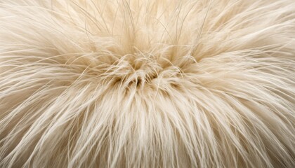 Extreme close-up of beige fur, showcasing the fine details and textures of the hair with a monochromatic color palette.. AI Generation