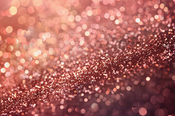 Rose gold glitter bokeh texture background, rose gold bright and pink glitter pattern background.