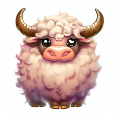 Naklejka premium furry forest animal with beautiful colors and white background. with Generative AI technology 