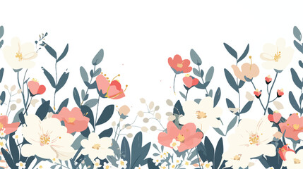 Floral background. Vintage flowers. flat vector isolated