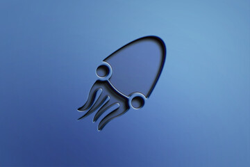 Cute 3d blue cute octopus shapes logo design.	