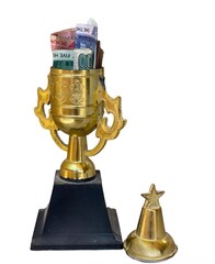 gold trophy cup and prize money 