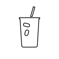 Coffee cup with straw icon. Vector illustration