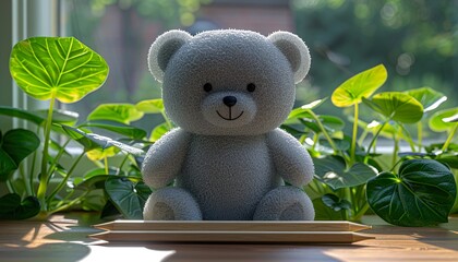 teddy bear in a garden