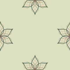 A Simple Geometric Line Art  Flowers Seamless Surface Pattern Design