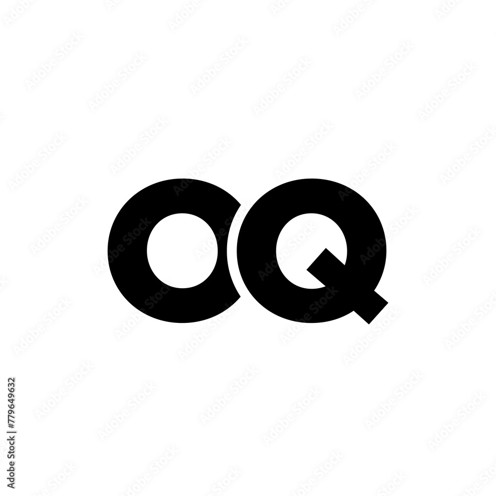 Poster letter o and q, oq logo design template. minimal monogram initial based logotype.