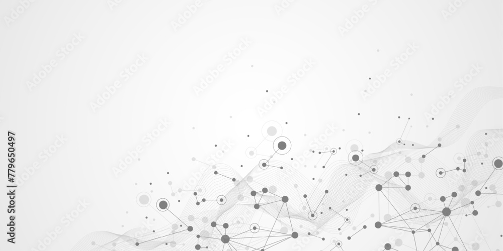 Aufkleber Global network connection banner design template. Header social network communication in the global business concept. Big data visualization. Internet technology