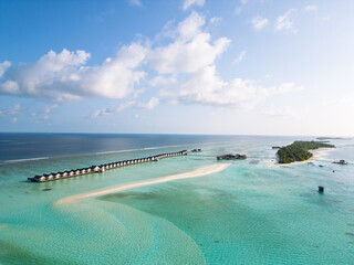 Luxury resort near the Dhigurah island in the Maldives in the south Ari Atoll