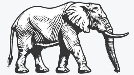 Graphical elephant isolated on white backgroundvector