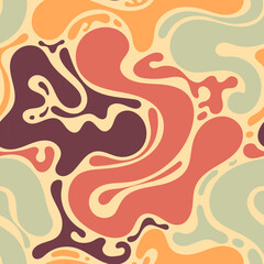 Naklejka premium Smooth flow of abstract liquid in a seamless pattern