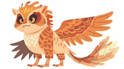 Gryphon baby. A mythical animal with wings. Isolated vector