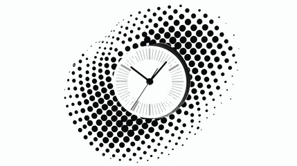 Halftone dot Clock icon. Pictogram on a white background